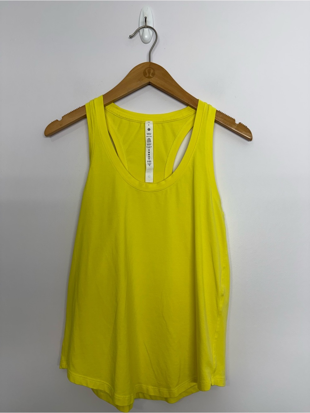 Lululemon Love Tank Top Sunlight Yellow Size 4 PTP 16”